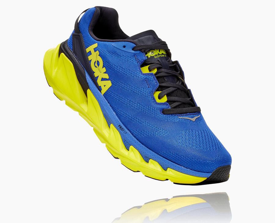 Hoka One One Elevon 2 - Men's Running Shoes - Blue/Green - UK 367HFRSUA